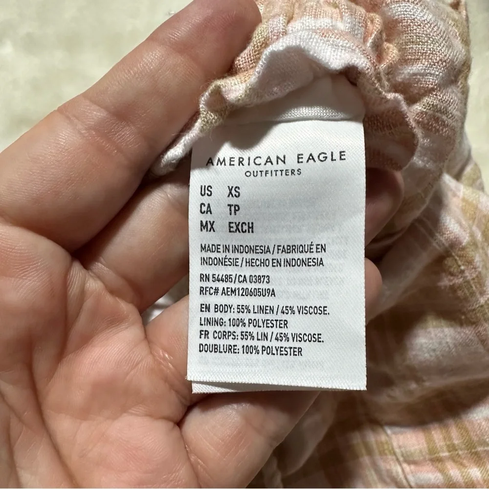 NWT AE Pink Plaid Beach Shorts